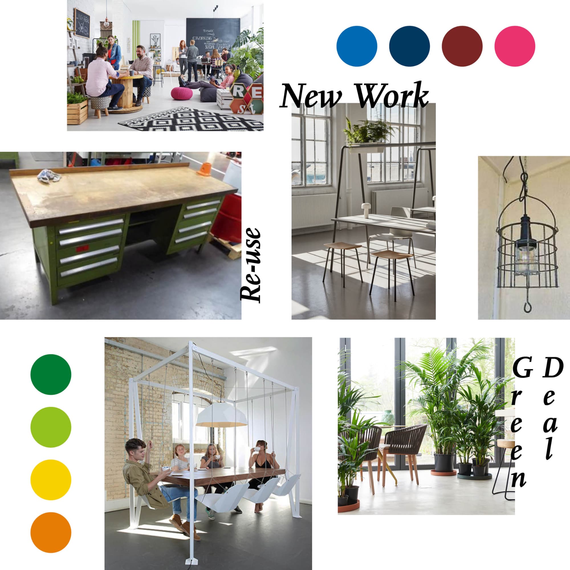 Vision-Board zu Farben und Einrichtungsstilen für den Makerspace